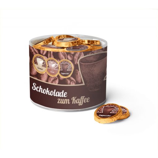 Kávés csokoládé tallér - Cappuccino, Karamellás, kakaós kávé- válogatás dobozban 8gx60db 480g
