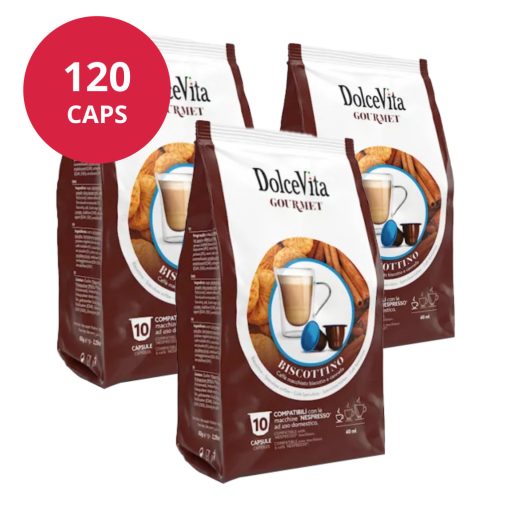 Fahéjas kekszes Cappuccino Nespresso kompatibilis kapszulában 12x10db (120 db) Dolce Vita