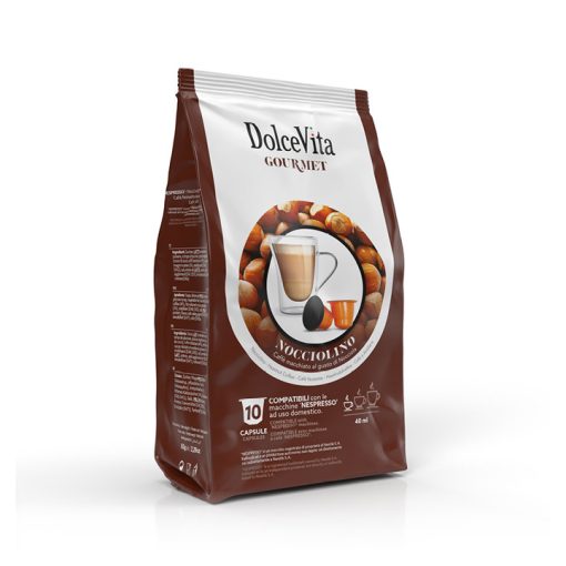 Mogyorókrémes Cappuccino Nespresso kompatibilis kapszulában 10db Dolce Vita