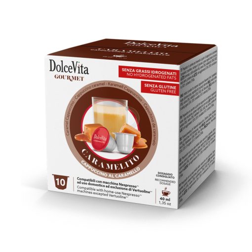 Karamellás Cappuccino Nespresso kompatibilis kapszulában 10 db Dolce Vita
