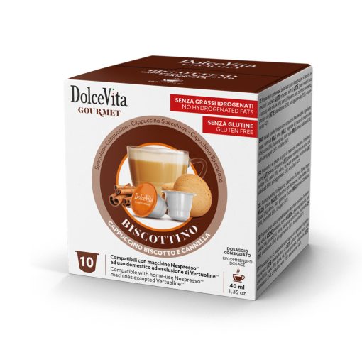 Fahéjas kekszes Cappuccino Nespresso kompatibilis kapszulában 10db Dolce Vita