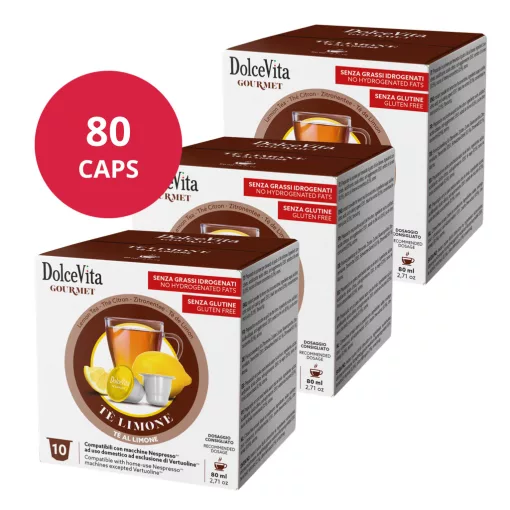 Citromos tea Nespresso kompatibilis kapszulában 8x10db (80 db) Dolce Vita
