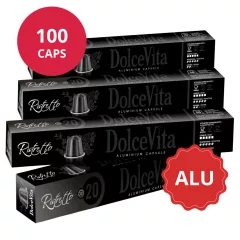   Ristretto Aluminium Nespresso kávékapszula Tube 10x 10db (100 db) Dolce Vita