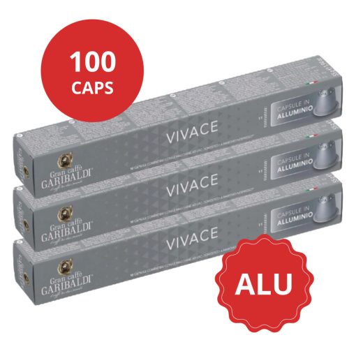 Vivace Nespresso kompatibilis Aluminium kávékapszula Garibaldi 10x10db (100 kapszula)