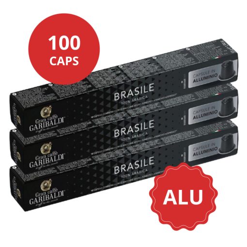 Brasil Nespresso kompatibilis Aluminium kávékapszula Garibaldi 10x10db (100 kapszula)