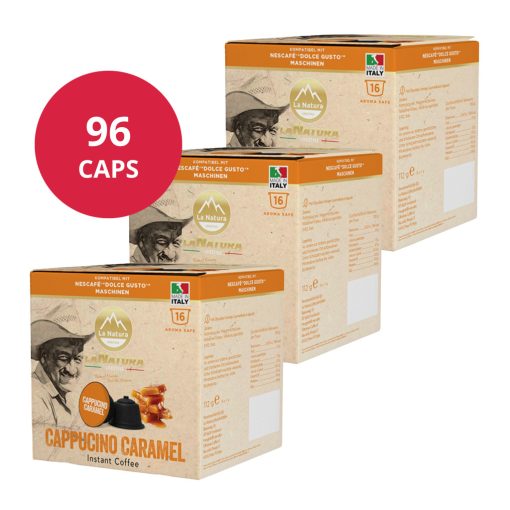 Karamellás Cappuccino Dolce Gustokompatibilis kapszula 6x 16db (96 kapszula) LaNatura