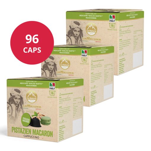 Pisztáciás Macaronos Cappuccino Dolce Gusto kompatibilis kapszulában 6x 16db (96 kapszula) LaNatura
