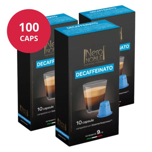 Nespresso kompatibilis koffeinmentes kávékapszula karton 10x10db (100 kapszula)