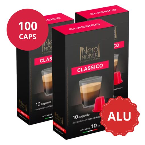 Classico Aluminium Nespresso kompatibilis kávékapszula karton 10x10db (100 kapszula)