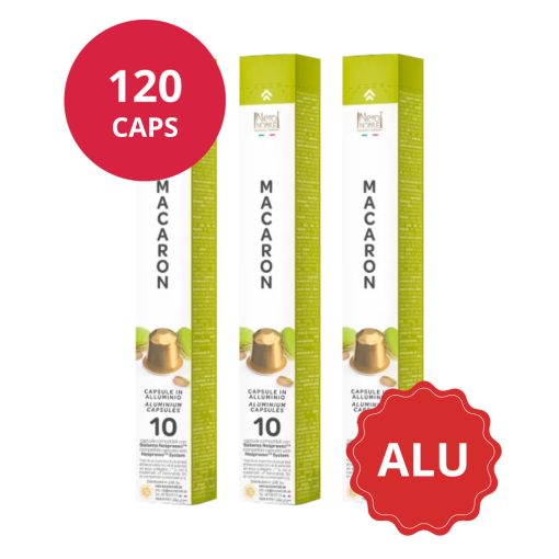 Pisztáciás Macaron Cappuccino Aluminium Tube Nespresso kompatibilis kávékapszula karton 12x10db (120 kapszula)